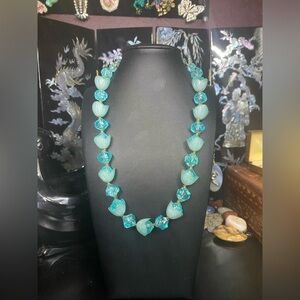 Vintage blue flower acrylic necklace